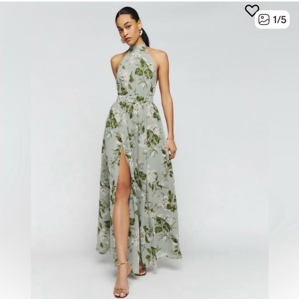 Reformation Andee Tea Garden Sage Dress